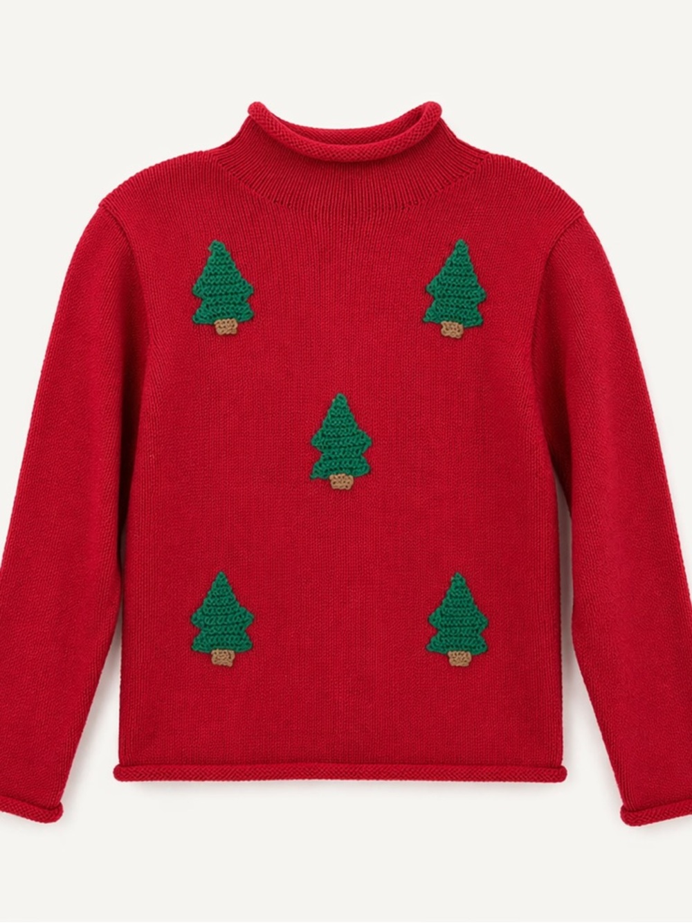 MudPie Toddler Christmas Sweater 4T Red Knit Tree Applique Holiday Pullover NWOT